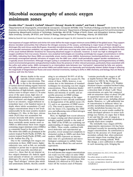 Microbial Oceanography of Anoxic Oxygen Minimum Zones