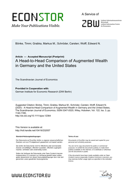A Head-To-Head Comparison of Augmented Wealth in Germany and the United States