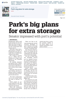 Senator Hollie Hughes Parks Big Plans for Extra Storage