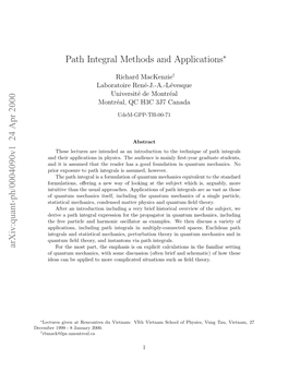 Path Integral Methods and Applications