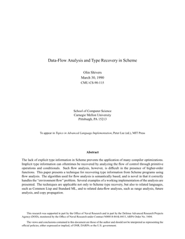 Data-Flow Analysis and Type Recovery in Scheme