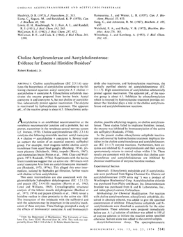 Choline Acetyltransferase and Acetylcholinesterase