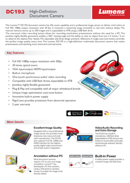 DC193 High-Definition Document Camera