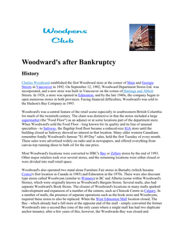 Woodward's After Bankruptcy History
