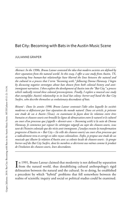 Bat City: Becoming with Bats in the Austin Music Scene