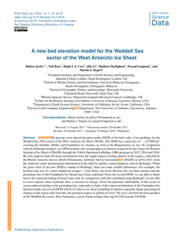 A New Bed Elevation Model for the Weddell Sea Sector of the West Antarctic Ice Sheet