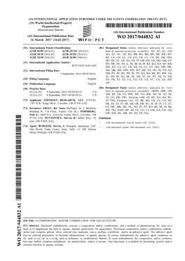 WO 2017/044832 Al 16 March 2017 (16.03.2017) P O P C T