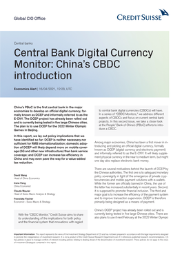 Central Bank Digital Currency Monitor: China's CBDC Introduction