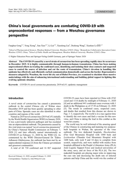 China's Local Governments Are Combating COVID-19 With