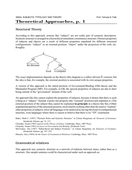 Theoretical Approaches, P