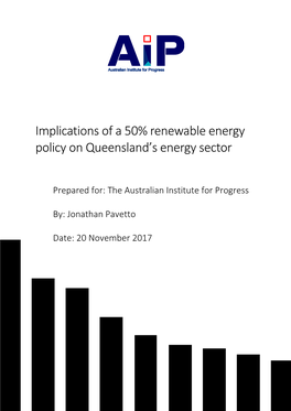 Implications of a 50% Renewable Energy Policy on Queensland's
