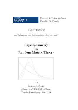 Doktorarbeit Supersymmetry in Random Matrix Theory