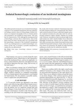 Isolated Hemorrhagic Contusion of an Incidental Meningioma