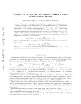 Grothendieck Constant Is Norm of Strassen Matrix Multiplication Tensor 3