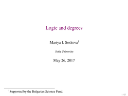 Logic and Degrees