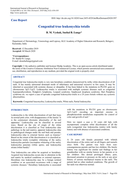 Congenital True Leukonychia Totalis