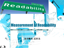 Measurement of Readability