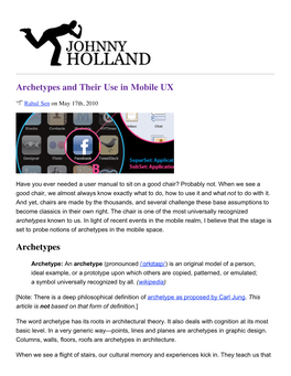 Archetypes and Their Use in Mobile UX Johnny Holland