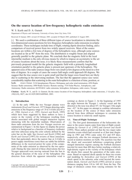 On the Source Location of Low-Frequency Heliospheric Radio Emissions W