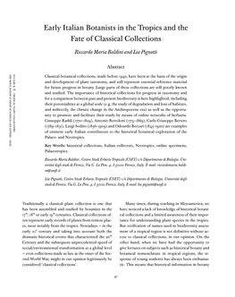 Early Italian Botanists in Fate of Classical Collections
