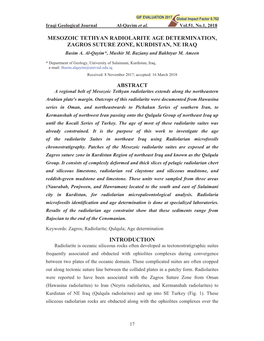 Iraqi Geological Journal Al-Qayim Et Al