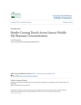 Border-Crossing Travels Across Literary Worlds: My Shamanic Conscientization Scott Eumein Ster University of South Florida, Scottneumeister@Hotmail.Com