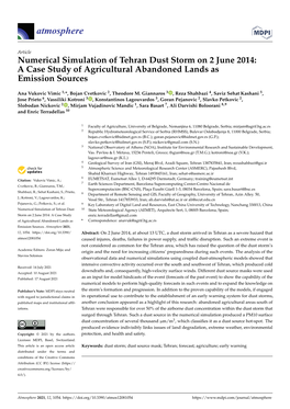 Numerical Simulation of Tehran Dust Storm on 2 June 2014: a Case Study of Agricultural Abandoned Lands As Emission Sources