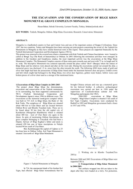 The Excavation and the Conservation of Bilge Khan Monumental Grave Complex in Mongolia