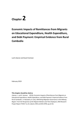 Chapter 2. Economic Impact of Remittances from Migrants On