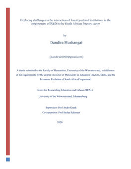 Exploring Challenges in the Interaction of Forestry-Related Institutions in the Employment of R&D in the South African Forestry Sector