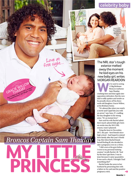 Broncos Captain Sam Thaiday Herself Feeling Ill, She Decided to Take a Pregnancy Test on a Whim