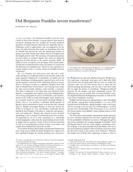 Did Benjamin Franklin Invent Transferware?