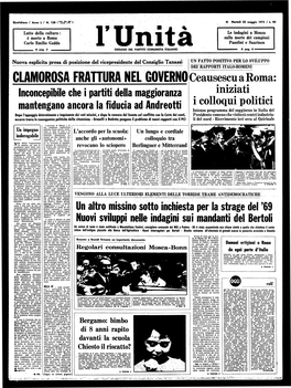 CLAMOROSA FBATTURA HEL GOVERNO Ceausescu a Roma