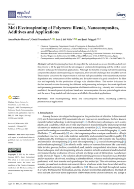 Melt Electrospinning of Polymers: Blends, Nanocomposites, Additives and Applications