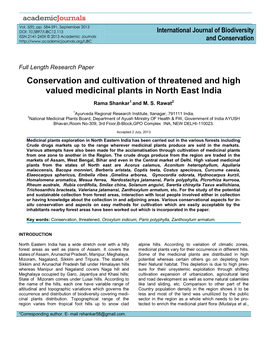 Biodiversity of Medicinal Plants In