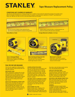 Tape Measure Replacement Policy