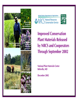 Improved Conservation Plant Materials Released by NRCS and Cooperators Through September 2002