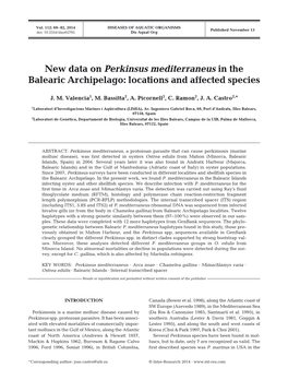 New Data on Perkinsus Mediterraneus in the Balearic Archipelago: Locations and Affected Species