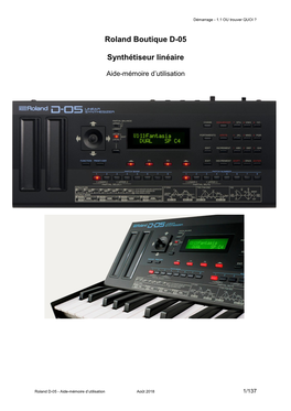 Roland Boutique D-05 Synthétiseur Linéaire