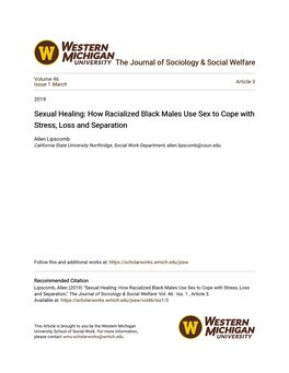 Sexual Healing: How Racialized Black Males Use Sex to Cope with Stress, Loss and Separation