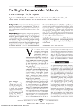 The Ringlike Pattern in Vulvar Melanosis a New Dermoscopic Clue for Diagnosis