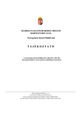 Tájékoztató Kész 2013