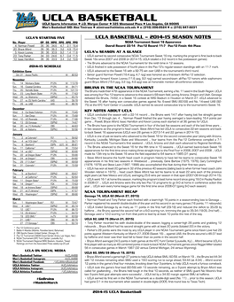 UCLA BASKETBALL UCLA Sports Information L J.D