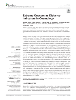 Extreme Quasars As Distance Indicators in Cosmology