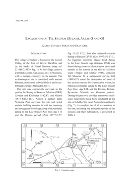 Excavations at Tel Shunem (Sulam), Areas G and G1