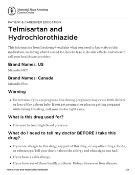 Telmisartan and Hydrochlorothiazide