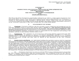 Inspection and Testing Services of Fire Sprinkler and Related Systems Between the Texas Facilities Commission and Simplex Grinnell