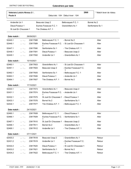 Calendriers Par Date