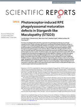 Photoreceptor-Induced RPE Phagolysosomal