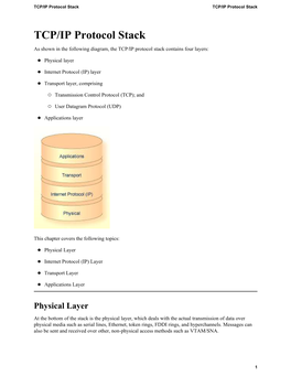 TCP/IP Protocol Stack TCP/IP Protocol Stack